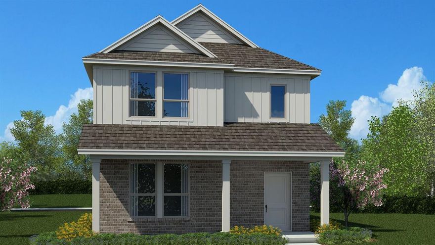 Stunning new D.R. Horton home in the Orchard Village community located in Fort Worth and Everman ISD! The two-story Almond floorplan elevation B, with an estimated Summer completion, offers 3 bedrooms, 2.5 bathrooms, and a 2-car garage with a thoughtfully designed layout that maximizes space and functionality. The open-concept first floor features a spacious family room, dining area, and contemporary kitchen that flow together seamlessly, creating an inviting space for everyday living and entertaining. The kitchen is equipped with quartz countertops, 36” painted cabinets, stainless steel appliances, an electric range, stainless steel sink, center island, and a walk-in pantry for added storage. A convenient powder bath is located on the main level for guests. Upstairs, the private primary suite includes an en-suite bath with dual quartz vanities, a walk-in shower, and a generous walk-in closet. Two secondary bedrooms share a full bathroom with a quartz vanity top. Luxury vinyl plank flooring extends throughout the main living areas and wet zones for durability and easy maintenance. Built with energy-efficient construction and equipped with America’s Smart Home Technology. Exterior features include a landscape package, full sprinkler system with rain sensor, privacy fencing, and more. Conveniently located near Southern Oaks Golf Course, TCC South Campus, and major highways including I-20 and I-35, offering easy access to shopping, dining, and DFW International Airport.