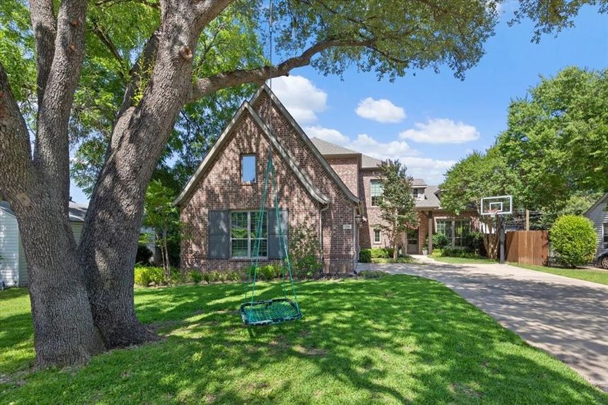 Beautifully built in 2015, this Crestwood home combines timeless design with thoughtful upgrades. The main level features hardwood floors, plantation shutters, and an open floorplan anchored by a stylish kitchen with green custom cabinetry, black granite counters, double ovens, and a large island with copper pendant lighting. A light-filled breakfast nook and spacious family room flow seamlessly to the covered patio with fireplace and backyard putting green.The first floor includes a dedicated office with built-in cabinetry, a formal dining room, and a serene primary suite with a tray ceiling, spa-like bath, dual vanities, soaking tub, walk-in shower, and generous closet. Upstairs offers a large game room, three additional bedrooms, and two full baths. Other highlights include NEW CARPET, wood blinds upstairs, designer wallpaper accents, abundant storage, NEW privacy fence, a landscaped yard with mature trees and NEW exterior lighting (landscaping and home). Conveniently located in the heart of Fort Worth, this home blends character, comfort, and convenience in one of Fort Worth’s most sought-after neighborhoods.