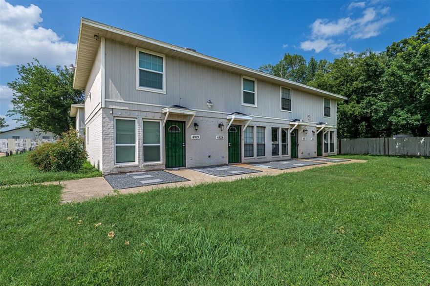 Great investment opportunity in Fort Worth with this multi-family property featuring four individual townhome units. Each unit offers two bedrooms and a spacious layout with a comfortable living room and a well-sized kitchen. Kitchens are equipped with stainless steel stoves and dishwashers, along with full-size washer and dryer connections for added convenience. The bedrooms are located on the second floor, offering privacy and generous closet space. Interior finishes include a combination of laminate and tile flooring, with carpeted stairs. This is a solid income-producing property in a growing area with strong rental demand.