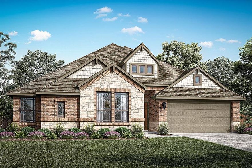 MLS# 21164072 - Built by Pacesetter Homes - Apr 2026 completion! ~ Welcome to 4105 Maize Avenue, highlighting the Westlake II floor plana beautifully designed 1-story home with 4 bedrooms, 3 bathrooms, and a 3-car garage. This spacious layout includes a game room, an extended covered patio for outdoor living, and a family room with soaring 12' ceilings and transom windows for abundant natural light. The deluxe kitchen features 36 cabinets, quartz countertops, stainless steel appliances, a large island with pendant lighting, and convenient storage solutions like pot and pan drawers and a pull-out trash drawer. The master suite offers a relaxing sitting area, a spa-inspired shower with a built-in seat, and LED disk lighting. Additional highlights include a 36 direct vent fireplace, brushed nickel fixtures, full gutters, a gas drop for exterior grilling, and wiring for wall-mounted TVs in the family room and master bedroom.Your Pacesetter Home comes equipped with a suite of smart features designed to enhance everyday living.-Ring Video Doorbell-Honeywell Smart T6 Thermostat for energy savings-WiFi-enabled Garage Door-Rainbird Wifi-capable Sprinkler System