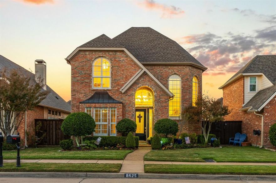 Step into a home that feels like a hidden gem — light-filled, welcoming, and quietly elegant. With 3 bedrooms, 3 baths, and soaring ceilings, this residence balances comfort with a hint of whimsy. A see-through fireplace connects the living and dining rooms, while skylights dance across granite countertops in the stylish kitchen.  The primary suite offers a peaceful retreat with its own fireplace, sitting nook, and doors opening to the pool terrace. Upstairs, a bright loft and additional bedrooms add flexibility and fun.  Outside, enjoy your own private escape — a sparkling pool and spa surrounded by lush landscaping, perfect for lazy afternoons or starlit evenings. Tucked in a secure gated community within the Carrollton-Farmers Branch ISD, this home blends everyday comfort with resort-like ease.  Come see where light, laughter, and livability meet.