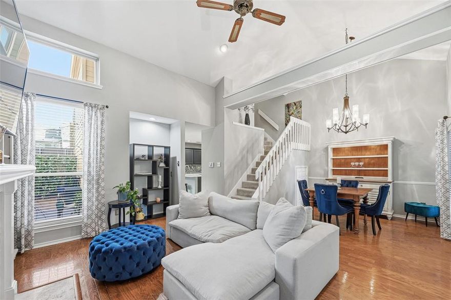 Welcome to your Dallas oasis tucked inside a desirable zero lot line community in North Dallas where low maintenance living meets smart design. This thoughtfully laid out two bedroom two bath home offers 1,610 square feet of comfortable space with an open layout, great natural light, and vaulted ceilings that make everything feel larger and lighter. The kitchen and downstairs bathroom have been remodeled, and new flooring has been installed downstairs and in the primary bedroom, giving the home a fresh and updated feel. The kitchen flows easily into the main living area making daily life and entertaining effortless, while generous closets and two full baths keep things functional and uncluttered. Outside you will appreciate the front sprinkler system and pet turf installed along the side of the house, creating an easy care outdoor setup without the hassle of heavy maintenance. Conveniently located near shopping, dining, and major access routes, this home is ideal for first time buyers, busy professionals, or anyone looking for a true lock and leave lifestyle without sacrificing space or location.