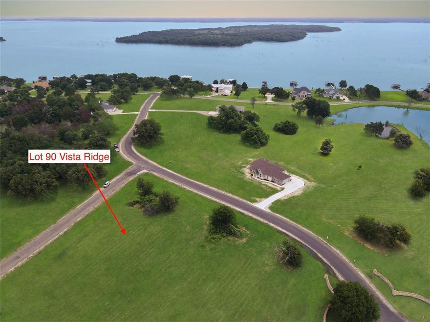 Discover the perfect setting for your lake retreat on this beautiful corner lot in Vista Ridge, overlooking Richland Chambers Lake. This level one-acre homesite offers road frontage on two streets, giving you flexibility in designing and positioning your dream home. Across the street, enjoy views of a tranquil pond with peek-a-boo lake views just beyond.

Imagine peaceful mornings filled with birdsong, sipping coffee as the sun rises over the lake. With a full acre, there’s ample space to bring your vision to life—whether that includes a custom home, a resort-style pool, an outdoor kitchen, or even a volleyball court.  Vista Ridge is known for its rolling, tree-covered hills and features site-built homes with a minimum of 2,000 square feet. Property owners also enjoy access to a gated boat ramp and dock, making it easy to spend long days boating or jet skiing on the lake. If you’ve been dreaming of lake life, this is the place to make it a reality.