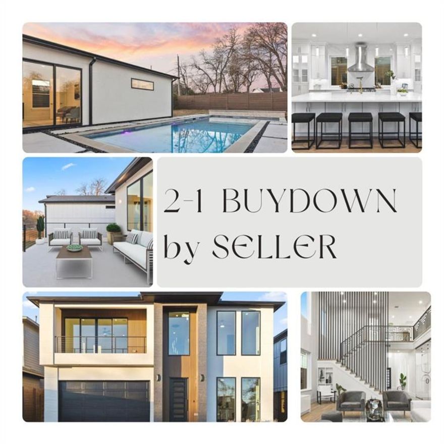 2-1 BUY DOWN INCENTIVE by Seller. Discover your ideal living experience in this magnificent home on a coveted street. Walk to top-notch restaurants and shopping, minutes from Love Field, DNT and UTSW for ultimate convenience. Step into modern elegance with captivating white stucco, sleek black windows and a front balcony. Generously sized living and dining areas with 5-inch hardwood floors feature exquisite finishes, a glass wine cellar and access to the covered patio with an outdoor kitchen and POOL. Experience seamless indoor-outdoor living with a slider door off the living room. The kitchen boasts a large island, shaker-style cabinetry, premium appliances and a breakfast nook. Main floor hosts the master suite, study or guest room, full bath, and custom closet. Upstairs, find a game room, media room, and three bedrooms. Step onto the balcony overlooking the pool area, a relaxing oasis. Own your dream home in Lovers Ln& Inwood Rd neighborhood.