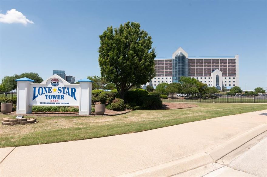 SIGNIFICANT Price Improvement!  Sellers Are Ready to See an Offer!  Experience Elevated Luxury Living at one of the most distinctive condo communities in North Texas — Lone Star Tower Condominiums!  Perfectly positioned near DFW Airport, downtown Fort Worth, and the Alliance area’s premier shopping and dining.  This beautifully renovated, furnished home delivers stunning views, modern sophistication, and an unmatched lock-and-leave lifestyle.  As featured on the syndicated home improvement show 'Your New House' with Michael Holigan, this stylish residence showcases designer finishes, thoughtful upgrades, and walls of glass framing breathtaking views of the iconic Texas Motor Speedway.  Inside, the open-concept layout creates effortless flow from the sleek, modern kitchen to the spacious living and dining areas—ideal for entertaining or simply relaxing in comfort.  The kitchen features premium Wolf appliances, custom cabinetry, and a clever cooktop cover that transforms the island into a generous serving space. The primary suite is a luxurious retreat complete with a spa-inspired bath, double glass-enclosed shower, and designer vessel sinks—a true statement of style. The second bedroom offers flexibility as a guest room, home office, or second suite with its own private bath and convenient hall access. Lone Star Tower is an intimate community of just 76 residences, offering exceptional amenities: a resort-style pool and hot tub, fitness center, and private clubhouse for gatherings and events. The excitement continues year-round with concerts, car shows, and race weekends—and residents enjoy eight complimentary race tickets for every major event!  Whether you’re looking for a primary home, weekend escape, or turn-key investment with potential AirBnB, VRBO or STR opportunities, this furnished condo is move-in ready and waiting for your personal touch.  Live, play, relax, and invest—Lone Star Tower offers it all!