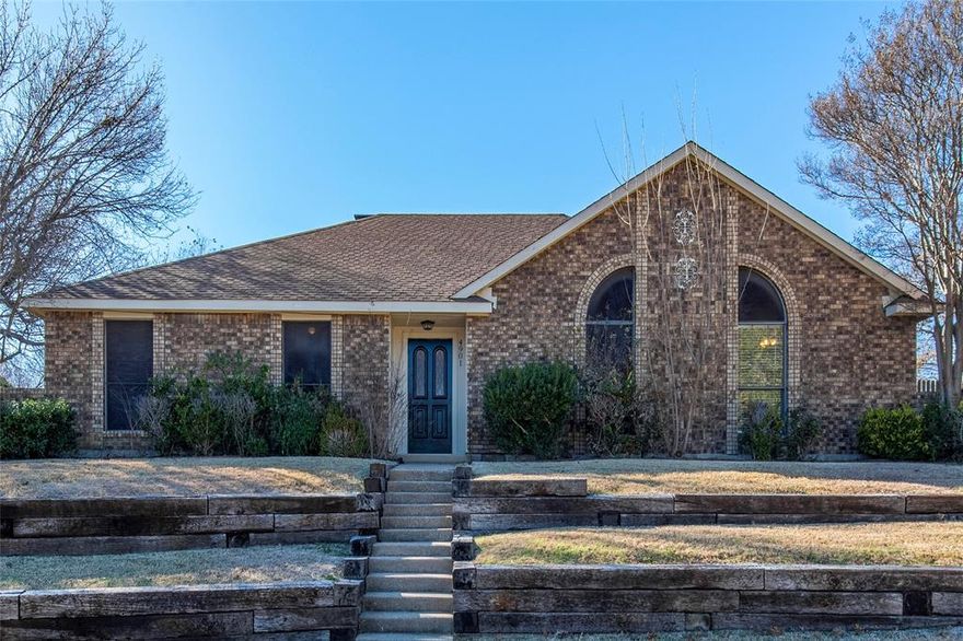 Multiple Offers Received-Deadline to submit is Jan 23,2024 at 12:00 PM. Charming Garland 4.2.2 home on oversized one third acre cul-de-sac lot, great location, close to the lake and park! Lots of space and flexibility! Good sized bedrooms with ample closet space, large living room, second family room with wet bar could be a used as a game room or media room. The formal dining room can flex as an office. Enjoy the openness and character of this home with vaulted ceilings, exposed wood beams, wainscoting, and cozy brick fireplace. Natural lighting. All hard surfaces in the home…no carpet!  Relax on the covered patio overlooking the large pool-sized yard.  Great opportunity to make this one your own!