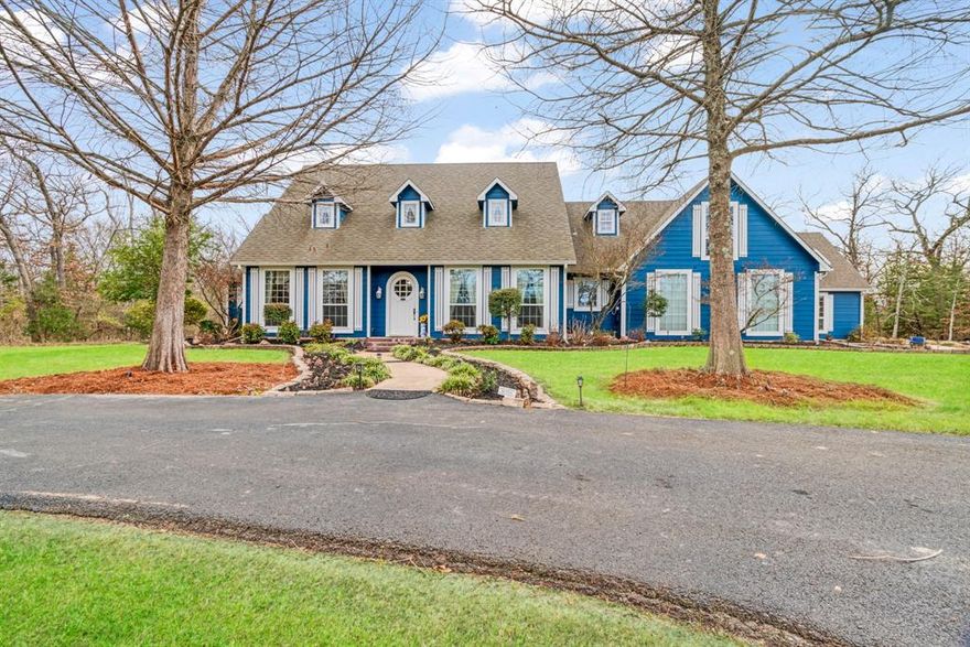 This stunning, magazine-worthy home looks like it stepped straight out of Southern Living. Thoughtfully designed with tall ceilings and rich hardwood floors, the open living and kitchen area creates a warm yet elegant space ideal for everyday living and entertaining. Office with wood accents adjacent to the entry way. It includes an ADU which creates a private, self-contained living space that makes multi-generational living comfortable, connected, and convenient.

The spacious primary suite is a true retreat, featuring a cozy fireplace in both the bedroom and the spa-like en suite bath—perfect for relaxing at the end of the day. The home offers a total of 4 bedrooms and 3.5 baths, including a recently added in-law suite complete with its own kitchenette and bath, providing exceptional flexibility for guests or multigenerational living. Upstairs is multi-purpose bonus and a media room or bedroom.

Outside, enjoy extensive landscaping and a beautiful rock and stone patio that enhances the home’s timeless curb appeal. Screened in back porch is the perfect setting for coffee and Texas sunrises. Additional features include a two-car attached garage, an additional circle drive for convenient parking, and a separate storage building for tools or hobbies.

Every detail of this property blends comfort, functionality, and classic Southern charm—an exceptional opportunity in a truly special home.