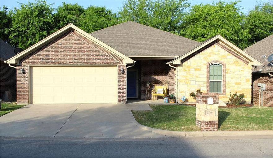 Welcome Home! Here is a 3-bedroom, 2-bath, 2-car garage in an excellent neighborhood. Features include vaulted ceilings, wood burning fireplace, laminate flooring throughout, granite countertops, & built in appliances. Master suite has a walk-in closet, large walk-in shower, and a large master bedroom. Low maintenance yard mowed by HOA, covered porches, wooden privacy fence, and back yard is river rock requiring no mowing at all. This home has been well maintained and shows extremely well.