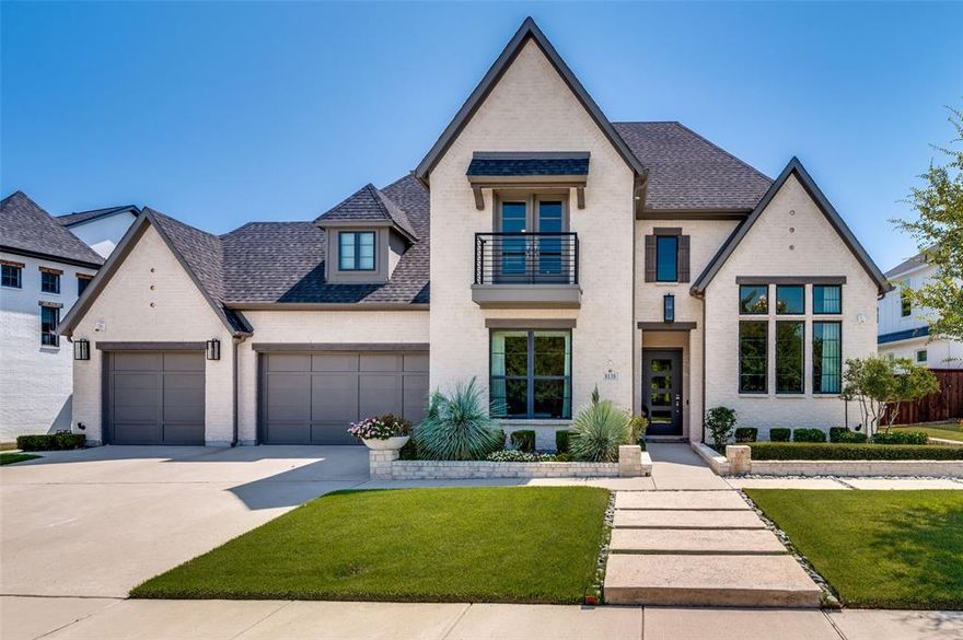 This beautifully appointed North facing home combines timeless elegance with thoughtful design, energy efficiency, and luxury finishes throughout. Featuring 4 spacious bedrooms and 4.5 bathrooms, this home offers the perfect layout for both everyday living and entertaining.
Step inside to a bright, open floor plan with soaring ceilings, a formal dining space, and a beautiful gas fireplace in the living room that creates a warm and inviting atmosphere. Walls of windows flood the home with natural light, highlighting the stunning finishes throughout.
The first floor includes a spa-like primary suite with dual vanities, two walk-in closets, and a serene soaking tub. A secondary bedroom with a full bath downstairs is ideal for guests or multi-generational living. The media room on the main level makes movie nights effortless.
At the heart of the home, the chef’s kitchen impresses with a Sub-Zero refrigerator, nugget ice maker, KitchenAid appliances, an oversized island, and abundant cabinetry and storage. A large walk-in pantry provides even more space, while designer lighting, chandeliers, and custom drapery add a touch of sophistication throughout. Upstairs, you’ll find generously sized secondary bedrooms, each with large closets, along with a versatile living space with custom built ins. A walk-in attic offers exceptional storage and even has the potential to be converted into another bedroom if desired.The home has upgraded Honeycomb Spray-in insulation for outstanding energy efficiency. The 4 car garage features epoxy flooring and extensive storage options. Step outside to a backyard retreat designed for both relaxation and entertaining, complete with an extended covered patio, a fully equipped outdoor kitchen, and beautifully landscaped surroundings overlooking a peaceful greenbelt. Nestled on a quiet cul-de-sac within highly acclaimed Frisco ISD, this home offers the perfect blend of elegance, convenience, and comfort in one of the most desirable communities.