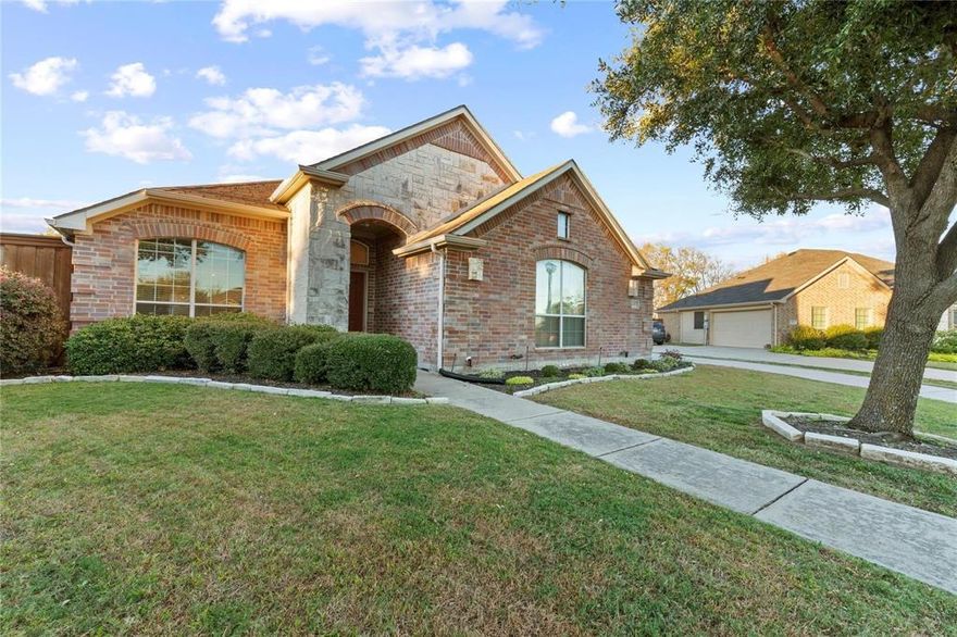 Welcome to your next home in Wylie! This beautiful, well maintained home has much to offer. Walk into natural lighting
and space! This 3 bedroom 2 bathroom home offers ceramic tiles and wood flooring to most of the home. Make a
wonderful dinner in your kitchen packed with stainless steel appliances. Entertain simultaneously overlooking into the
living room. Cozy up in the upcoming weather with a wood burning fireplace. The front room of the home can be used
as another dining space, office or flex space. The primary bedroom is massive and comes with big windows overlooking
the backyard. The ensuite bath has a walk in closet and linen closet. Secondary bedrooms are nicely sized. Reap the
benefits of the back yard as you walk on the stoned path and covered patio. This home has it all for you! Located close
to downtown where you can experience the excellent shops and restaurant. Close to major highways and shopping
centers. Come make this home yours today!