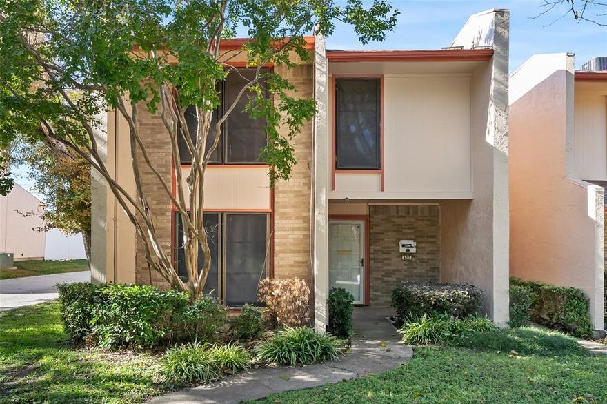 What a great opportunity to own a home in one of the fastest growing boroughs of Garland! This charming 4 bedroom townhouse is conveniently located minutes from 635 and is a short 20 minute commute downtown in a quiet and cozy neighborhood. Being an end unit, this home features a 2 car garage for parking, a modest fully fenced backyard with a covered patio, full size laundry room with washer-dryer connections, decent living room, rear facing kitchen and eat in breakfast area, and four bedrooms upstairs. Plenty of space for families of all sizes, this is a blank canvas ready for new ownership to make it theirs! HOA dues are 100 dollars per month and covers front lawn maintenance, common area maintenance, and clubhouse and pool access.