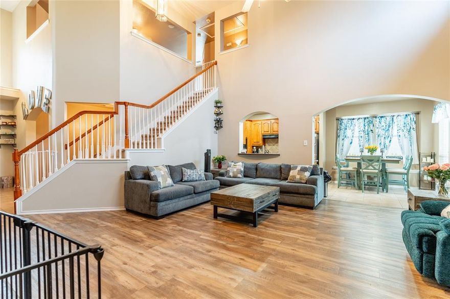 Now Vacant and Move-In Ready in Mansfield ISD! MAJOR PRICE REDUCTION! 
Step into comfort, space, and connection in this beautifully maintained corner-lot home located in the highly desired Fannin Farm community. Families love the neighborhood’s scenic walking trails, two refreshing pools, and the peaceful charm of roaming peacocks.

Inside, soaring ceilings and oversized windows invite warmth and natural light throughout every room. The open layout includes two dining areas, a generous kitchen perfect for gathering, and multiple living spaces offering both privacy and togetherness. Upstairs, the dedicated media room complete with built in surround sound sets the stage for movie nights and lasting memories.

With a brand new sprinkler system, ample space for a growing family, and immediate availability, this home offers the ideal blend of comfort and opportunity. Move in, settle down, and start your next chapter today.