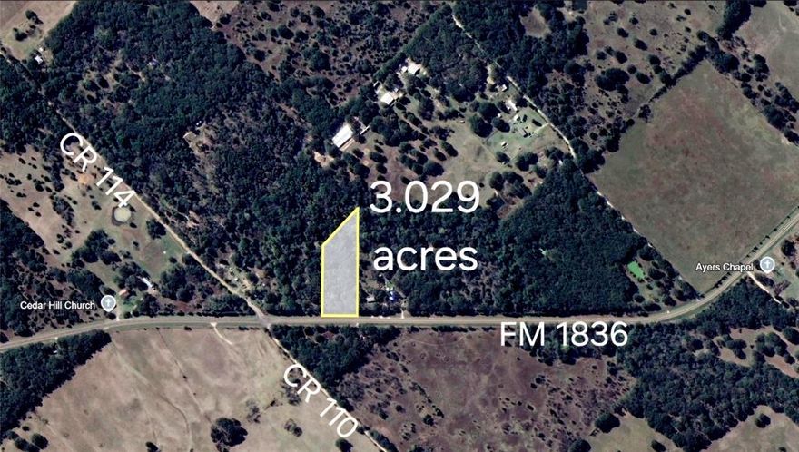 Land in Kaufman County offering just over 3 acres!  With more than 230 feet of road frontage, this makes it an ideal property for your dream home, whether you prefer a site-built, manufactured, tiny home, or parking your travel trailer for a weekend getaway. The property is ready for clearing to your preferences, with water and electricity available at the road. Enjoy the freedom of no restrictions, located just outside city limits, and benefit from an installed culvert for easy access. The land features established trees and a small creek that cuts through the back of the property, allowing for a serene country living experience while remaining close to major highways—only 45 minutes from downtown Dallas, and 25 minutes from Canton.  Don't miss out on this opportunity and schedule your showing today.