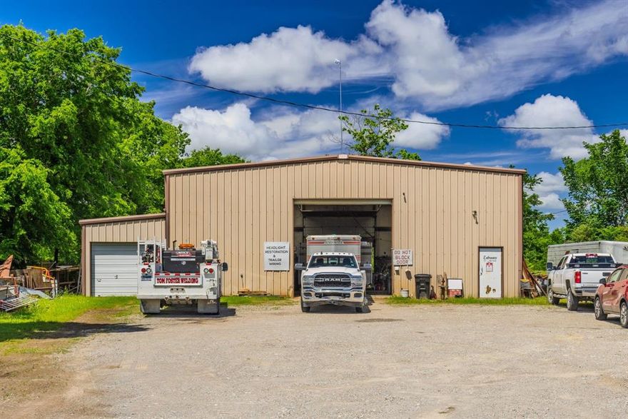 After 40 + years of developing a profitable, high demand business, TOM FOSTER WELDING & REPAIR SHOP is for Sale!!  Shop, Business Name, Equipment, Inventory.  Welding shop area is 62' X 50' ft, 3100 sq ft, 24' interior height, slab foundation with 20' X 20' area, reinforced with 5' thick concrete for heavy equipment and machinery, Insulated and Florescent Lighting.  There are two 14' roll up doors. 3 phase power is available. Attached to the shop area, you will find 600 sq ft of storage area and a one-half bath. All Inventory, Welding Equipment, Drills, Bits, and tools will convey with the property. Examples of the Equipment, Tools and Inventory included are:  300 Gal Air Compressor, 3 Drills, 80 Ton Press, Generator, Heliarc Welder, Wire Welder, 2 additional Welders, ~100k Welding Rods, 3 shop Fans, Band Saw, Air Jack for Diesel 18 Wheeler, 3000 lb Work Table, Wood Burning Furnace, 1500 lb Layout Table, 4 Grinders, Chop Saws, Multiple Jack Stands, sockets, Wrenches, clamps, Multiple Benches, Storage Bins, Containers, Steel Fireproof Safe, Multiple Iron pieces, and much more.  There is a Storage Container outside.   After approximately 47 years of welding services, such as: Fencing, gates, repairing heavy equipment for farm and ranch, oil fields, etc.:  TOM FOSTER'S name and business is highly recognizable in and has earned substantial Goodwill!  Property includes a 2 bed, 1 bath home, approximately 800 sq ft, one car attached carport. Separate utilities, septic and 911 address.  Long time tenant in place and would like to remain in the home. Don't miss the opportunity to own this established business and property!