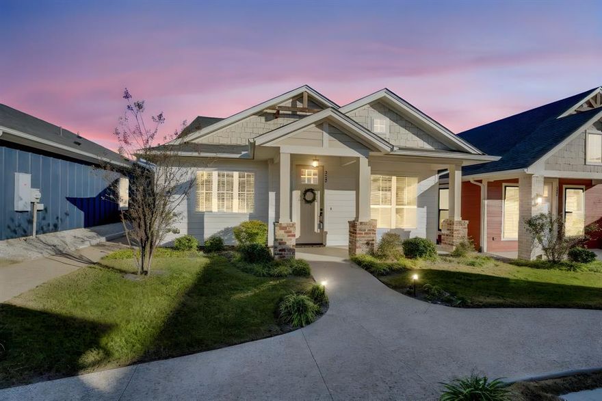 Welcome to The Cottages of Cantrell, a charming, quiet community of Craftsman-style homes with amazing curb appeal. This adorable 3-bedroom, 2-bath single-family home is full of character and designed for modern, comfortable living. Step inside to a bright, open-concept floor plan with tons of natural light, gorgeous luxury vinyl flooring, and thoughtful custom finishes throughout. The large kitchen island with quartz countertops is perfect for meal prep or entertaining, complemented by tile backsplash, under-cabinet lighting, ceiling-height cabinets with upper glass doors, stainless steel appliances, can lighting, and a walk-in pantry. Decorative shower tiles, window coverings, and foam insulation for energy efficiency add even more thoughtful touches. Relax on the covered front or back porch, enjoy a cozy living area, and take advantage of tons of cabinet space and high-quality finishes throughout. Residents of The Cottages of Cantrell enjoy community amenities that make life easy and fun: a 2,000 sq. ft. fully equipped fitness center with showers and lockers, a dog park, walking trails, and a clubhouse perfect for hosting gatherings. With yard maintenance included, you can enjoy a low-maintenance lifestyle and spend more time doing what you love. Perfectly located just 20 minutes south of downtown Dallas, within walking distance to historic downtown Waxahachie, and just off I-35, this home combines convenience, comfort, and charm in one gorgeous package.
Come see why The Cottages of Cantrell is the perfect place to call home! 
New roof installed April of 2025