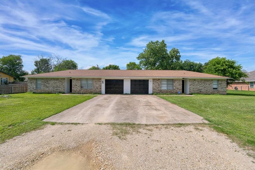 Well-maintained brick duplex located in Connally ISD, providing a great opportunity for investors or owner-occupants. Each unit features approximately 1,020 square feet with a functional layout that includes 2 bedrooms, 2 full bathrooms, and a private garage.

Both sides provide comfortable living spaces with well-sized bedrooms and practical floorplans designed for everyday living. Individual garages add convenience and appeal for tenants.

Situated in Waco with easy access to local amenities, this property offers strong potential for rental income or multi-generational living.

Priced to sell.  24 hour notice required for showings. Please do not bother tenants.