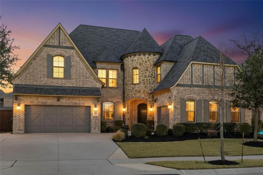 Some homes are about location. Others are about lifestyle. This one is the rare intersection of both. Set in the heart of Light Farms, a highly sought after master planned community, this property offers something few can: Celina’s small town charm, resort level amenities, and zoning to Prosper ISD, a trifecta that drives long term value and everyday enjoyment. Miles of scenic trails wind through parks and greenbelts, with catch and release ponds, picnic spaces, playgrounds, and five neighborhood pools creating a true sense of community. Residents also enjoy a full fitness center with classes, tennis, pickleball, basketball and volleyball courts, plus a signature park featuring a lake, sandy beach, campsite, dog park, and a calendar full of family friendly events. And then there’s the home itself. From the moment you enter, soaring vaulted ceilings, a dramatic entry, and an elegant staircase set the tone. The open concept floor plan is anchored by rich wood floors, crown molding, and a striking floor to ceiling fireplace. The kitchen is designed for gathering and entertaining, featuring stainless steel gas appliances and seamless connection to the main living spaces. The primary suite is a true retreat, complete with a spa inspired bathroom offering a large soaking tub and an oversized frameless rain shower with a built in seat. Built by Shaddock Homes and positioned on an oversized 0.3 acre interior corner lot, the outdoor living rivals a private resort. The backyard features a pergola, sunken entertaining space with a swim up bar, multiple water features, spa, tanning ledge, covered patio with built in grill, and expansive grassy areas including a generous side yard, all without backing to a major road. A three car epoxy finished garage which includes a EV Tesla wall charger, NEW roof, NEW carpet, and meticulous upkeep throughout complete a home that stands apart for its lifestyle, design, and long term value!