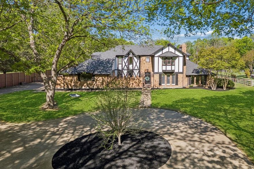 Nestled on a heavily treed 1.1 acre lot in the heart of Fairview, this home offers a blend of charm, comfort, and relaxed living. Oozing with character and coziness, she has 4 bedrooms, 3.1 baths and is zoned for highly acclaimed Lovejoy ISD.  She is move-in ready, but also has some untapped potential for anyone who is looking to put their own stamp on her.  Recent updates include the totally renovated kitchen with honed quartzite counters, Bosch appliances, electric induction range, brick flooring, reverse osmosis system, dining room built-ins, electric panels, switches and hardware, water heater, and pool pump. Our favorite features include the turret entry with lead glass window, staircase with wall lighting, the family room with wood clad ceiling, the front courtyard, the brick flooring and gorgeous setting! Her location is ideal for walking to Sloan Creek Intermediate and is within minutes of all retail, restaurants and major highways. We encourage you to drive the neighborhood, Foxglen, as there are so many unique homes with mature landscapes and great curb appeal.
