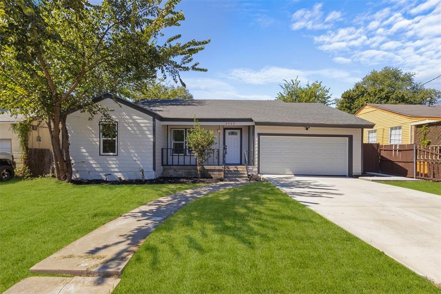 Fully Renovated Home with Spacious Layout in East Fort Worth!
Welcome to 2404 Wilson Road, a beautifully renovated 4-bedroom, 2-bathroom home offering 1,874 sq. ft. of modern living space, complete with a 2-car garage. Designed with an open floor concept, this home is perfect for today’s lifestyle—combining comfort, style, and functionality. Step inside to discover bright, open living spaces that flow seamlessly into the dining and kitchen areas. The kitchen features sleek, modern finishes and ample counter space, making it ideal for both everyday use and entertaining. Each bedroom is generously sized, while both bathrooms have been thoughtfully updated with contemporary touches. Outside, you’ll find a private backyard that’s perfect for gatherings, relaxation, or gardening. Prime Location: Situated in East Fort Worth, this home provides quick access to I-30, I-820, and Loop 820, placing you just minutes from Downtown Fort Worth, Arlington’s entertainment district, parks, schools, and shopping centers. The combination of a convenient location and a quiet residential feel makes this property an excellent choice for families or professionals alike. This move-in ready home offers the perfect balance of modern updates, spacious design, and accessibility. Don’t miss out—schedule your private showing today!