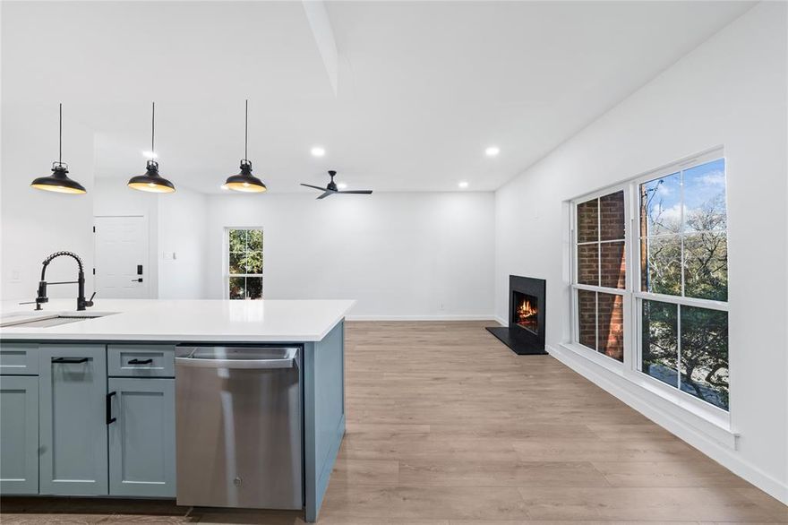 Beautifully renovated corner-unit condo in a gated community on Park Lane! This stylish 2-bedroom, 2-bath home has been completely updated throughout and has not been inhabited since the renovation. The modern kitchen features brand new stainless steel appliances, quartz countertops, a sleek backsplash, and updated lighting.The living area is highlighted by a fireplace framed in a single-piece natural stone, adding a refined focal point to the space. Solid-core interior doors throughout the home enhance quality, durability, and sound insulation. Enjoy natural light and indoor–outdoor living with French doors leading to a private balcony.

The community offers secure gated access and reserved covered parking for convenience and peace of mind. Located in the heart of Dallas with quick access to US-75, LBJ, Greenville Ave, Central Market, NorthPark Mall, shopping, dining, and entertainment—this home delivers comfort and unbeatable convenience. Perfect for anyone seeking move-in ready living in a prime location.