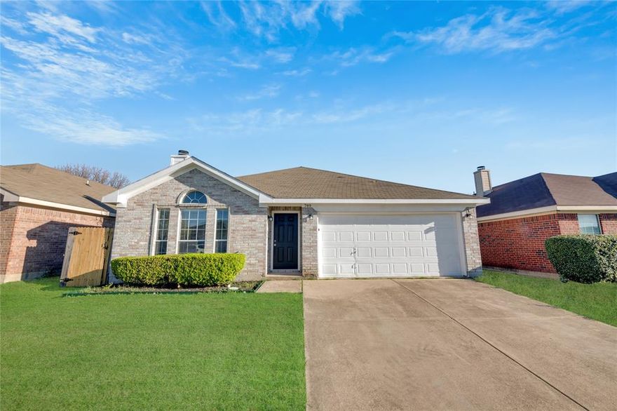 You’ll love coming home to this adorable and affordable residence, ideally located just 15 minutes from Downtown Fort Worth and zoned to highly sought-after Burleson schools. This compact in size, yet large in functionality, home features an excellent floor plan that is perfect for both everyday living and entertaining. Upon entry, you are welcomed by a spacious living room complete with a beautiful vaulted ceiling and a cozy brick fireplace. Prepare meals in the lovely kitchen featuring white cabinetry, granite countertops, and sleek stainless steel appliances, including a refrigerator for added value and convenience, all opening seamlessly to the dining area. All three bedrooms are excellent size and come with walk in closets. The home is in a move in ready condition with its fresh paint, carpet, and recently replaced HVAC. The spacious backyard offers endless possibilities, from hosting BBQs and starting a garden to adding a workshop, all while providing plenty of room for kids and pets to play or simply enjoying your own private outdoor space. No pesky HOA. Conveniently located near Interstate 35E with countless shops, restaurants, and entertainment options just minutes away. Check out the interactive Matterport 3D virtual tour.