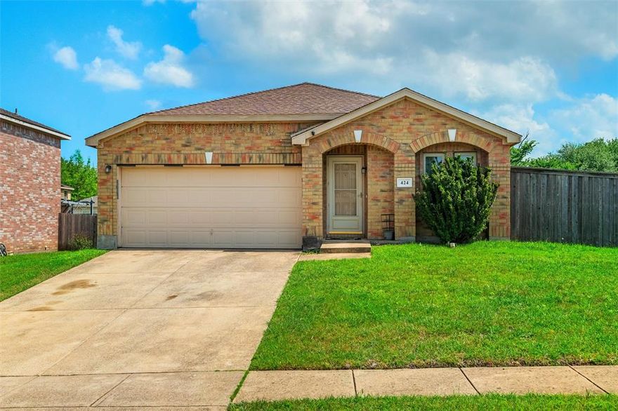 Come and check out this spacious corner lot home with no HOA in Hutchins! As you enter the home, you have a large open living space and an office space. This home features plenty of room for entertaining as you have two full size living spaces! The second living space is open to the kitchen. The kitchen features stainless steel appliances and they all stay! The large primary bedroom with ensuite provides privacy as it's in the back of the home off the second living space. You have two secondary bedrooms and they all come with wooden blinds installed. A full size bathroom completes the rooms. There have been several improvements to give the new homeowner peace of mind. A brand new water heater was installed in 25', new windows were installed in 24', a water softener was added, and the roof is just 4 years old! Step outside to your covered backyard oasis that features a deck that was added! There is also a 7 foot fence for privacy.  It's a short walk to the elementary and high school. Quick access to I-20, I-45, just 20 minutes to downtown Dallas!
