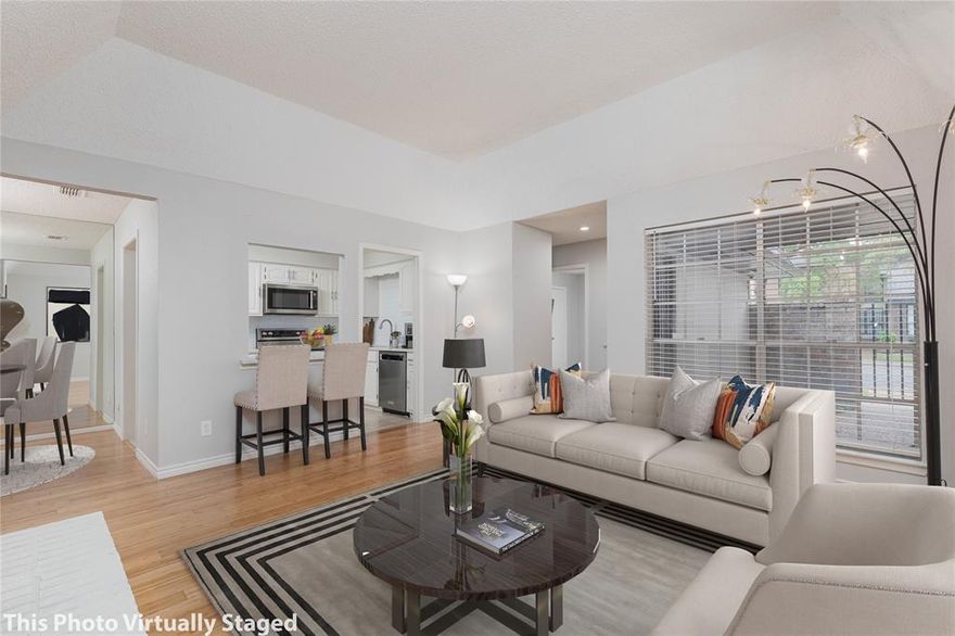 Welcome to your new home in the heart of Dallas! This beautifully updated townhome features two spacious bedrooms and two bathrooms, providing ample space for you. As you step inside, you'll immediately notice the stunning updates that have been made throughout the home
The open living and dining area is perfect for entertaining, with plenty of natural light flooding the space. The kitchen boasts  stainless steel appliances, as well as ample cabinet and counter space for all your cooking needs. The primary bedroom features an en-suite bathroom,  while the second bathroom is conveniently located near the second bedroom and the living area.
This townhome is located in a quiet and well-maintained community, with easy access to all that Dallas has to offer.  This community also has tennis courts, a pool, a dog park, and a clubhouse for use. You'll be just a short drive away from shopping, dining, entertainment, and some of the city's best parks and recreational areas.