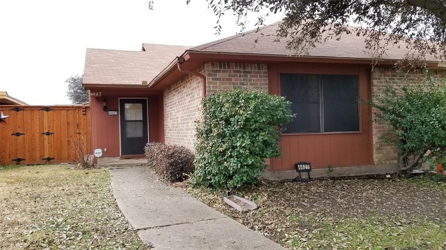 MOVE-IN READY!!! This cozy 2-bedroom 2-bathroom brick HALF DUPLEX close to shopping, lake and major highways. Split bedrooms, brand new LVP flooring with no carpet, breakfast bar, dining area that could be used for a small office. Master bedroom is large and master bath has been updated with 2 separate vanities. Back yard features a patio and large work shop with electric and AC. Home is located close to both elementary and middle schools. Fenced yard and No garage.