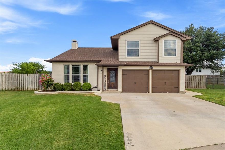 Welcome to 8800 Crestbrook Dr. an inviting 3-bedroom, 3-bath home situated on an oversized quarter acre lot in Fort Worth! Inside, you’ll find soaring vaulted ceilings, abundant natural light, updated flooring throughout, and a cozy wood-burning fireplace that creates the perfect gathering space. The spacious kitchen offers ample cabinetry and flows seamlessly into the living and dining areas, making entertaining easy. Step outside to enjoy a large private backyard with plenty of room to relax, entertain, or play, complete with privacy fencing and a spacious storage shed-workshop ideal for tools, hobbies, or extra storage. Conveniently located in the highly sought-after Eagle Mountain-Saginaw ISD near shopping, dining, parks, and Lake Worth, this home offers the perfect blend of comfort, charm, and convenience!