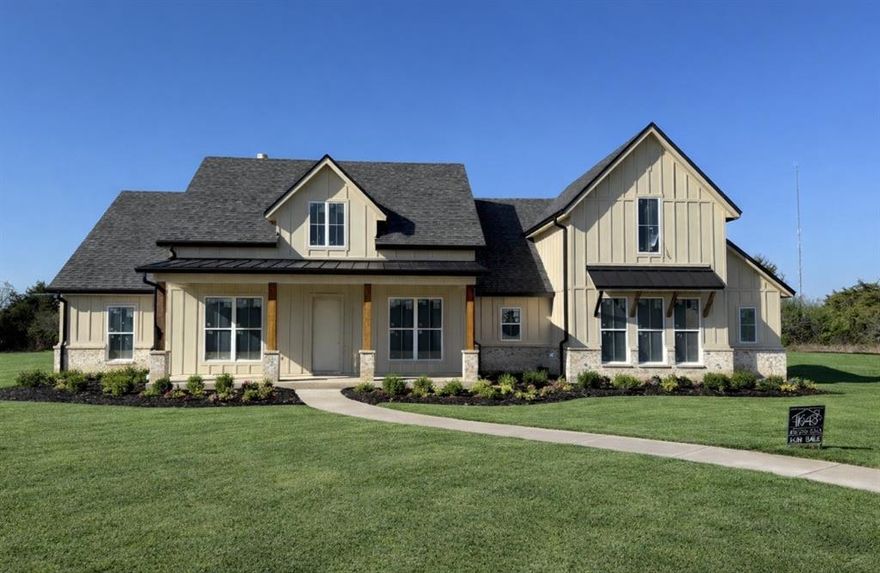 New home under construction in Caddo Mills! This 2,881 sq ft home offers 4 bedrooms, 3.5 baths, a private study, and an open-concept layout built for modern living. The kitchen features a gas cooktop, butler’s pantry, oversized pantry, and flows into the living area with a wood-burning or gas fireplace. Enjoy outdoor entertaining with a built-in outdoor kitchen, plus an oversized 2-car garage and tankless water heater. Low HOA of just $250 annually. Priced at $755,000