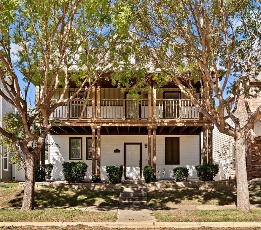 Welcome home to this warm and inviting two-story, three-bedroom, three-bath retreat in the heart of Savannah, Texas. Freshly painted throughout, the interior feels bright, clean, and ready for your personal touch. Step inside to soaring ceilings, an abundance of soft natural light, and continuous wood flooring throughout the first level which adds a touch of elegance and flow to an open-concept layout that brings everyone together. Spacious living and dining areas flow seamlessly into the kitchen—perfect for family dinners or cozy movie nights. The primary retreat is conveniently located on the main floor, featuring the same rich flooring and a private ensuite bath with dual vanities and huge walk-in closet that creates a peaceful escape at the end of the day. Upstairs, brand-new carpet adds a plush, comfortable feel with two spare bedrooms, split by a full bathroom, and an massive game room. The second story overlooks the main living area, adding an open, airy touch to the home’s design. With its colorful charm, move-in-ready updates, and access to Savannah’s resort-style amenities and vibrant community atmosphere, 1117 Grey Fox Drive is the perfect place for your family to create lasting memories for years to come. Each bedroom offers comfort and privacy for the whole family, while the backyard invites you to relax, host barbecues, and enjoy quiet warm Texas evenings on your private, covered, second story porch. With its fresh updates, thoughtful design, and welcoming atmosphere, this home is ready for you to move right in and start making memories. In addition to all new paint and carpet inside, brand new Trane AC unit installed 2022, new garage door, new hot water heater, new Wi-Fi sprinkler system, AND new roof installed 2025! You will not find another home in Savannah that provides more value than this one!