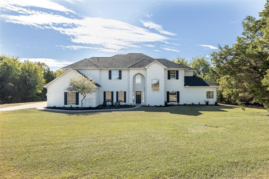 THIS IS THE ONE! TOTALLY renovated and remodeled home! 4880 sq feet of luxury Farmhouse design on 10.5 acres with vineyards, acreage,large pond and 4500+sq foot barn. Used to be a winery and venue so business opportunities as well! Gorgeous hardwood flooring, a great room with stunning, oversized chandelier and floor to ceiling windows! COMPLETE kitchen remodel with added cabinetry, quartz countertops and brand new Kitchen Aid appliances.Master suite with farmhouse design touches and master bathroom that was completely gutted and remodeled! ALL interior ceilings, walls, trim painted and entire exterior painted.NEW roof on home and metal roof replaced on barn. TOO many updates to list. This is a must see!! Ag ex