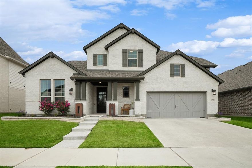 ABSOLUTELY STUNNING IN ARGYLE ISD! Better than new NORTH facing Highland Home built in 2021 with beautiful pool, spa and all the bells and whistles.True open concept floorplan boasts 5 bedrooms,4.5 baths,2 living areas,office,media room and cozy guest suite with full bath ALL ON THE FIRST FLOOR! The kitchen is a chef's dream with generous island, farmhouse sink, double ovens, butler's pantry and amazing walk in pantry. Private primary suite with luxurious bath with double vanities, huge walk in shower and a very spacious closet. The back of the home is a wall of windows showcasing the recent 80K backyard update including a lap pool, large spa and extensive patio space perfect for Summer entertaining. Upstairs offers 3 luxury bedrooms with an enormous living or gameroom area. The layout is comfortable and provides space for everyone. Beautiful iron railings and large plank wood flooring throughout. Enjoy all the extras Harvest Community has to offer with easy access to 35W and shopping.