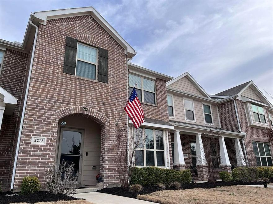 Built by Historymaker Homes. Residents of this community enjoy access to Denton’s two major universities, the University of North Texas and Texas Woman’s University. This 3 bedroom, 2.5 bath, 2 car garage Houston model boasts Cordovan Expresso stained maple wood kitchen cabinets throughout. The Kitchen uppers have crown molding with two Whirlpool stainless steel appliances including stove, dishwasher, and a 24 cu. ft. LG door in Door refrigerator. Carpet and luxury vinyl plank through out first floor and in all wet areas. Oversized 21'1' x 20'1' well lit garage fits two cars easily and has extra shelved storage. Iron balusters and stained handrails up and down the stairs. Primary bath has 60 inch dual sink vanity and a 60 inch oversized walk in ceramic tile shower. Loft area on second floor. Box out window in Family room. Built in cabinets above the GE washer and GE Dryer. Living room and all bedroom have ceiling fans. 2 inch faux wood white blinds, Wi-fi enabled garage door opener, Ring home alarm system with front and back cameras. Non-smokers and no pets. Community includes common areas with Green space and covered cooking pavilons. Come schedule a showing today!
