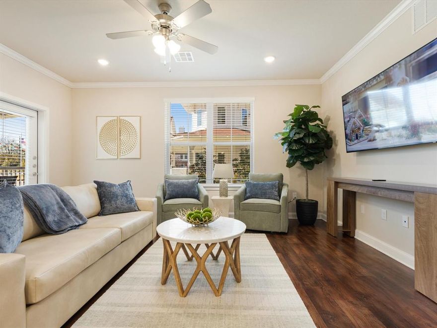 Welcome to The Victoria in McKinney, a community designed for purposeful living. This beautifully appointed one-bedroom, 1.5-bath condo offers 1,052 square feet of luxury living with an open-concept layout, vinyl plank flooring throughout the main areas, and tile in the bathrooms. A versatile, ventilated bonus space off the living room provides the perfect spot for an office, art nook, or workspace, and the A2 floor plan includes an additional storage area for extra convenience. Step outside to your private covered patio and enjoy peaceful views of the thoughtfully designed pool and outdoor spaces. Residents benefit from on-site maintenance Monday through Friday, ready to assist with anything, even something as simple as changing a light bulb to having medical professionals are on-site weekly. The community also features pickleball courts, a cozy coffeeshop, and a clubhouse with a covered patio and fireplace ideal for watching the big game. Schedule your tour today and discover why The Victoria is the perfect place to call home.