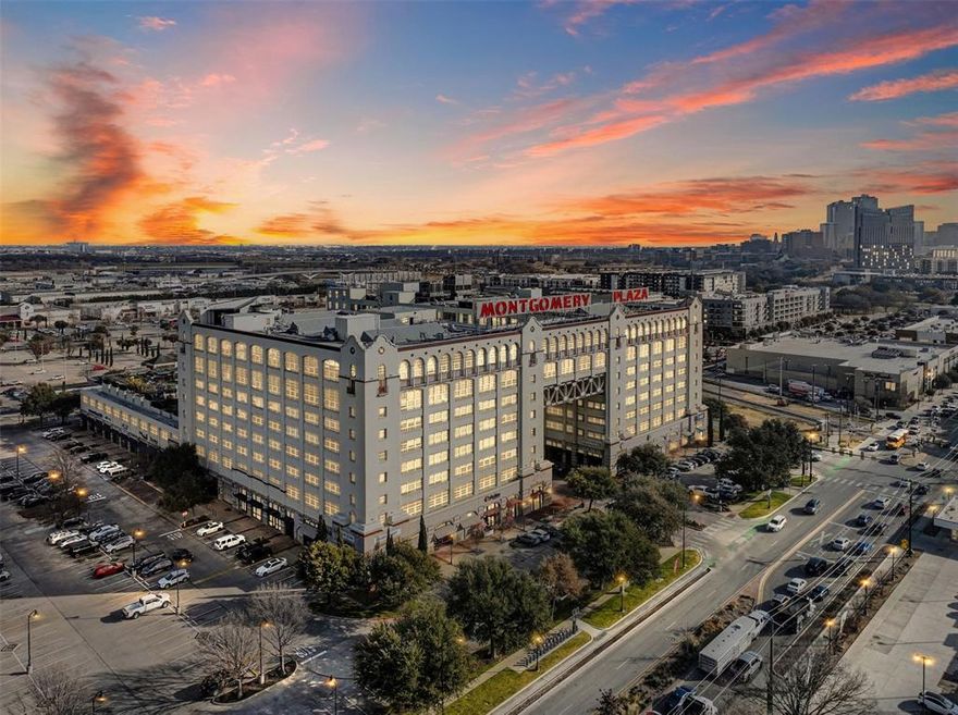 Discover an unparalleled opportunity to reside in the prestigious Historic Montgomery Plaza, Fort Worth's iconic landmark of refined urban luxury. This exquisite West Tower residence features 2 generously appointed bedrooms, 2 full baths, and 2 deeded parking spaces (#2179 & #2180) for ultimate convenience. Enjoy a sophisticated open floor plan with split bedrooms, rich hardwood and tile flooring, premium stainless steel appliances, in-unit washer & dryer, expansive walk-in closets, and abundant storage—blending spaciousness with elegance.

Positioned on the 5th floor of this distinguished 1928 Art Deco conversion, the home offers timeless charm and modern luxury.
Experience a resort-inspired lifestyle with 24-hour concierge service and Texas's largest rooftop pool deck—nearly an acre of unparalleled elegance. Relax in six private cabanas, by the stunning infinity-edge pool with water features and separate spa, around five fire pits, or in two sophisticated outdoor living areas with plush seating, gas grills, and dining spaces.

Exclusive amenities include a refined owners' lounge for events, a premier 14-seat theater, and a newly renovated state-of-the-art fitness center.
Just minutes from vibrant downtown Fort Worth, Sundance Square, and the premier entertainment cultural districts, with easy access via daily public transit and the DASH.

Move-in ready—this is more than a residence; it’s an exclusive lifestyle of timeless elegance and modern opulence in the heart of Fort Worth.