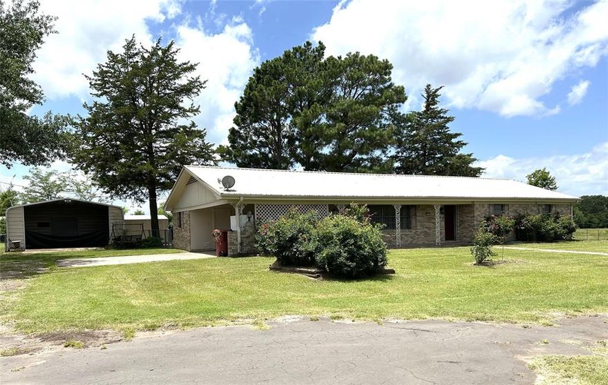 OWNER SAYS BRING ALL OFFERS!  Brick home on 22 beautiful acres.  If you are searching for a place to call home, this just may be it.  This home has 3 spacious bedrooms with walk in closets and 2 bathrooms.  There is a huge family room with a gas fireplace that looks out onto a comfortable covered patio.  The kitchen is large and the laundry room has plenty of room to install a huge pantry or use as a mud room.  The front of the home has a formal living room that is very flexible to use as intended or as a large office, game room, homeschool room or whatever else your heart desires.  There is a nice 2 car carport attached for your convenience.  Outside you will find a large open shop with electric installed as well as a secure area with a roll up door.  A smaller storage building is in the back yard which is fenced for kids or critters.  The back yard also has a few huge pine trees and a second yard area.  The 22 acres is in fenced pasture so bring your dreams of a small ranch with you.  An old metal building with run in area is behind the shop and could be revived to be a nice functioning area for your livestock or equipment.  This home is conveniently located on 271 on your way to Mt Pleasant and I-30 to the South or Paris to the West.  This is country living at its finest with room to roam, nice sized home, shop and location.  Call your favorite realtor today to view this gem before its gone.