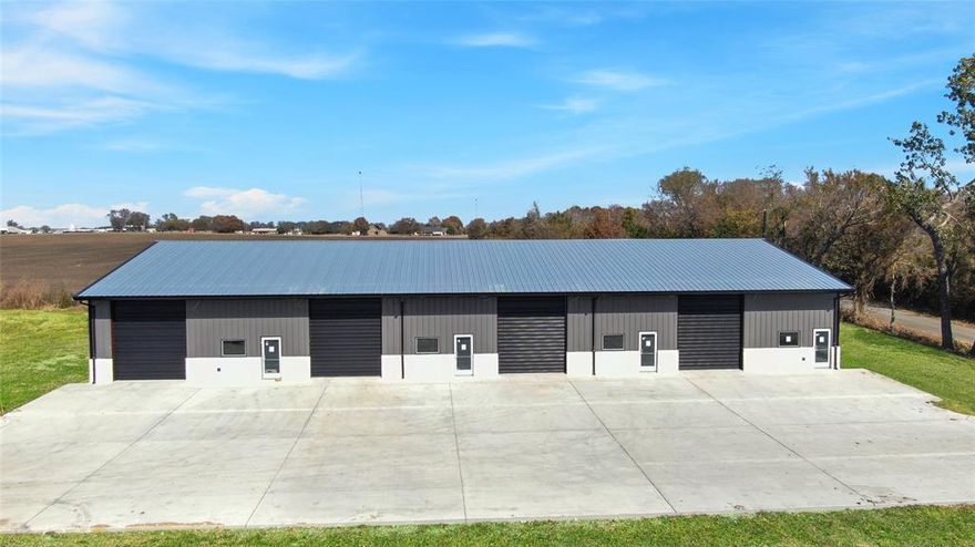 Welcome to Triple C Business Park, ideally situated just off US Highway 75 in Van Alstyne. This brand new 5 acre business park offers four 1,950 sq. ft. office warehouse suites designed to support your growing operation. Each unit features a spacious 16' x 12' private office, a full-size bathroom, and an open warehouse area with a 14 foot high bay door, with the option to add additional customization to fit your needs.

These versatile suites are ideal for growing businesses of all kinds, from emerging start-ups to established service providers, as well as hobbyists needing a dedicated workspace. The perfect space to grow as your operations expand.

Phase 1 is available NOW with two more phases coming soon! Perfect for businesses seeking convenience, visibility, and room to thrive. Your next business home is waiting at Triple C Business Park!