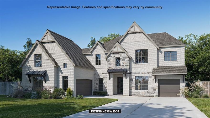 eatured on a half acre homesite. Step off the front porch into the grand entryway boasting a curved staircase and a 19-foot ceiling. The formal dining room is at the entrance of the home. Adjacent to the dining room is the home office which includes double doors for additional privacy. A secluded guest suite down the hallway with a full bathroom allows for guests to have their own space. The two-story family room boasts sliding glass doors and a warming wood mantel fireplace. Hardwood floors throughout main living area. The backyard covered patio is just off the morning area. The kitchen features an island with built-in seating, ample counter space, and an oversized walk-in pantry with plenty of storage. The primary bedroom offers ample natural light from its wall of windows. Double doors lead into the bathroom which features a freestanding tub, glass enclosed shower, dual vanities, two walk-in closets, and dual access to the utility room for conveniency. Up the stairs you are greeted by an overlooking view of the first floor. The large game room provides space for entertainment along with the adjoining loft area. Two secondary bedrooms with full bathrooms and walk-in closets complete the second level. A three-car split garage completes the home.