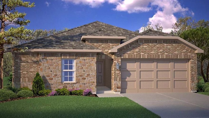 Beautiful new D.R. Horton home in the community of Terra Trace, located in the heart of South Fort Worth and Crowley ISD! This beautifully designed single-story Tupelo floorplan Elevation B, with an estimated Spring completion, offers 3 bedrooms, 2 bathrooms, and a 2-car garage with an open-concept layout that connects the family room, dining area, and kitchen to create a warm and functional living space. The kitchen features quartz countertops, 36” upper cabinets, stainless steel appliances, gas range, stainless steel drop-in sink, a center island, and a walk-in pantry, providing the perfect setup for both daily routines and entertaining. The private primary suite includes an en-suite bath with dual quartz vanities, an oversized shower, and a walk-in closet located off the bathroom. Luxury vinyl plank flooring is installed throughout all main areas and wet zones, and quartz vanity tops are also featured in the secondary bathroom for a consistent upgraded finish. Built with energy-efficient construction and equipped with America’s Smart Home Technology, this home also includes exterior features such as a covered back patio, full sod, sprinkler system, privacy fencing, and landscaping. Future amenities include resort style swimming pool and playgrounds. Easy access to Chisholm Trail Pkwy, 820 and I-20 West, and close proximity to Shops, Dining, Fort Worth Stockyards and Zoo.