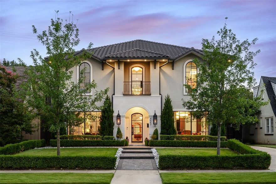 Beautiful transitional Mediterranean home located in the French streets of HP. Completed in August 2020, by Byers Custom Homes, this home features a smooth stucco exterior & durable 50yr barrel tile roof. The home features many custom upgrades, including a bespoke iron front door, expansive iron-framed windows, designer wallpapers & light fixtures, custom drapes, & Lutron lighting. A grand 20ft entryway w an elegant staircase welcomes you into the home. On your left, the formal dining room showcases designer wallpaper & floor to ceiling windows & has convenient access to the wet bar & kitchen, creating the ideal space for festive gatherings. Flanking the foyer, French doors open to the formal living rm, w custom built-ins & acoustic paneling, offering a sophisticated ambiance, or the perfect opportunity for a converted media rm. The gourmet kitchen boasts an eat-in island, appointed w stainless-steel appliances; a Wolf range, oversized Subzero refrigerator & freezer, warming drawer, & Sonic ice machine. The wet bar features a wine refrigerator, dishwasher, & a Scotsman ice machine. The butler’s pantry features a builtin Miele coffee machine, steam oven, microwave, & mini refrigerator. Upstairs, the elegant primary features a Juliette balcony, & a luxurious bath w marble & quartz finishes, a double shower & double vanity, & soaking tub. Dual custom closets & an additional dressing rm provide ample space for storage. On the second level, 3 additional en-suite bedrms w walkin closets. A game rm & flexible guest quarters (or optional 5th bedrm) are accessible via a private staircase. An elevator also provides access across all levels. The backyard includes a covered patio & living space that overlooks the sparkling pool, complete w a gas fireplace & retractable screens, providing the perfect setting for year-round entertaining. The immaculate climate-controlled garage is a car-lover’s dream, including Swisstrax flooring, professional-grade cabinetry, & industrial fans.
