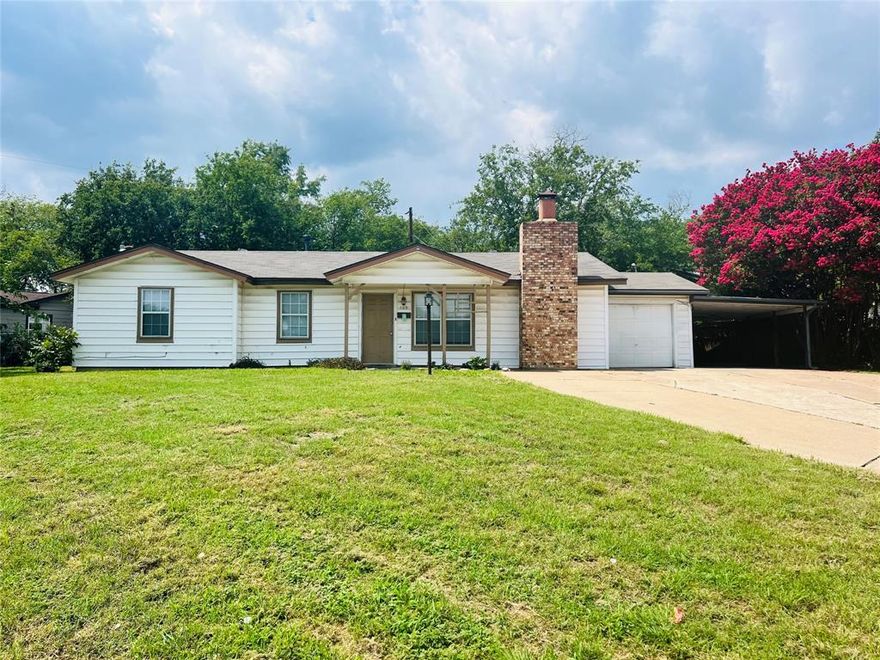 Charming 3 Bedroom, 1 Bath, 1 Car garage home with additional carport located on a large corner lot! You will love the large Wood burning fireplace in living room!  Large covered back patio. Conveniently located near shopping, dining & I-35. Burleson ISD! Perfect Investment property!