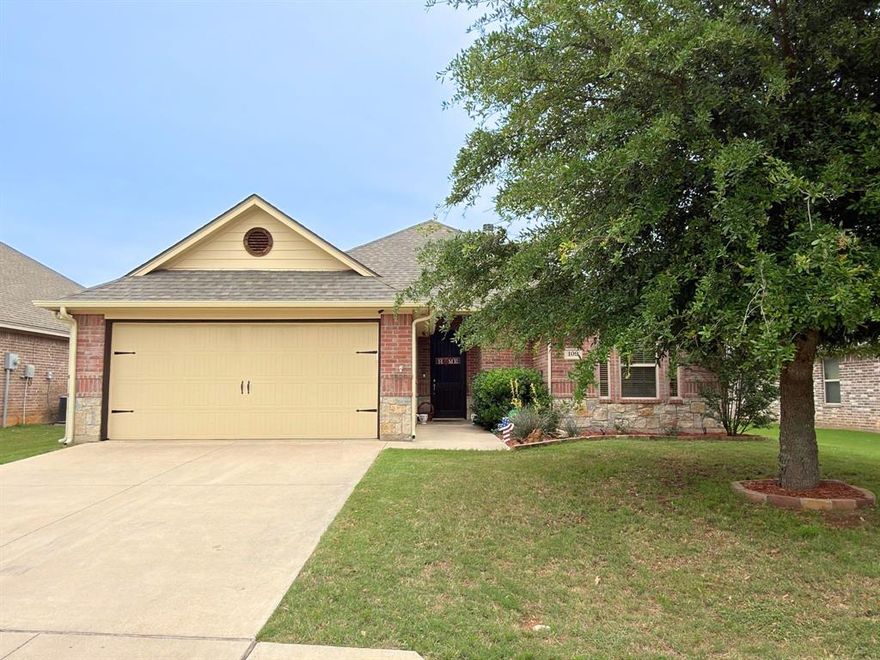 Charming, Move-In Ready Home in Highly Sought-After Ashley Oaks. 

Discover comfort, convenience, and an unbeatable location with this beautifully maintained home in the popular Ashley Oaks development on the Fort Worth side of Granbury. Perfectly positioned for commuters and everyday living, this property offers quick access to Highway 377 and is just minutes from H-E-B, Kroger, medical services, dining, and retail—everything you need is right at your fingertips.

Step inside to an inviting open floor plan featuring high ceilings, tile flooring, and a warm wood-burning corner fireplace that instantly makes the space feel like home. The island kitchen is a standout with granite countertops, stainless steel appliances, and a huge combined pantry and utility room—a rare and incredibly functional feature.

The split-bedroom layout ensures privacy for everyone, and the two guest bedrooms each offer larger-than-expected walk-in closets, giving you storage space that truly sets this home apart. The primary suite is tucked away for quiet relaxation.

Step outside to a covered back porch with slate flooring, perfect for morning coffee or unwinding in the evenings. The fully fenced backyard offers room to play, garden, or simply enjoy the outdoors.

With a new roof installed in 2023, this home brings peace of mind along with its charm and convenience.

This lovingly cared-for home is a standout opportunity for today’s buyers with an affordable price tag.