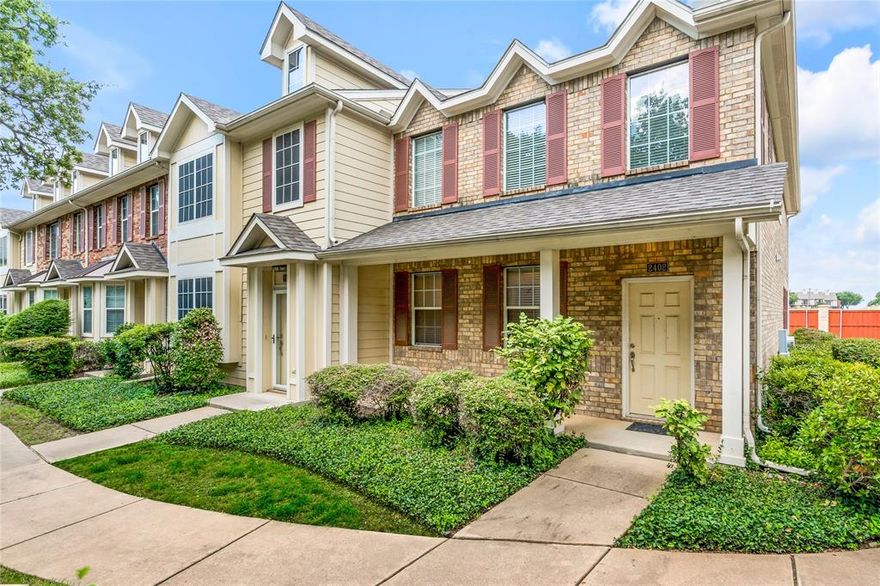 Welcome Home! This charming corner-lot gem is move-in ready and waiting for you! Step inside to soaring ceilings and a spacious living area that creates an open, airy feel on the first floor. The kitchen comes equipped with a built-in microwave, dishwasher, and refrigerator—everything you need for effortless living.  Upstairs, you’ll find two generously sized bedrooms and a second living area that is perfect for a home office, media room, or guest retreat. The two-car garage provides convenient parking and extra storage. With the HOA covering exterior maintenance and lawn care, all you have to do is relax and enjoy your beautiful home! The community features scenic sidewalks with shaded paths, lush landscaping, and pool access for those warm Texas days. Ideally located near major highways and just 10 minutes from DFW International Airport, this home offers quick access to shopping, dining, and entertainment options all right at your fingertips. Come take a look today! 

Don’t miss your chance to call this one home. Schedule your showing today!