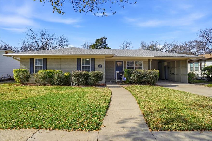 Don't miss this gorgeous remodeled gem perfectly located in the heart of Grapevine. Come rock away the days on this sweet covered porch. Upon entry this wonderful open floor plan features vinyl windows that provide a light & bright feel for the living-dining combo. The kitchen boasts lovely countertops and tile backsplash with newly installed gas cooktop, microwave, and dishwasher. There is a huge second living with a gas log fireplace, recessed lighting, extra storage, and ceiling fan. The primary bedroom has an ensuite bath, dual closets, beautiful pedestal sink and shower-tub combo. Two secondary bedrooms with a dynamite secondary bath. Utility closet inside so those laundry days are comfy & dry. The spacious back yard has a covered patio, wood fence recently replaced, plenty of room for pool, pets, or play. Sprinkler system in front & back. AC installed in the past 2 years. This location is perfect for easy highway access to 114, and 121. Within walking distance to fine dining in Grapevine!