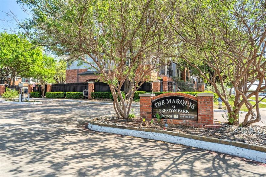 Welcome to Marquis at Preston Park, one of Plano’s most sought-after condominium communities, ideally located near the vibrant intersection of Park Boulevard and Preston Road. This beautifully appointed one-bedroom, one-bath residence on the GROUND LEVEL, WITH NO STAIRS, offers exceptional convenience with Trader Joe's, REI, HEB, Whole Foods, Legacy West, an abundance of restaurants, shopping and hospitals, all within walking distance or a very short drive.
Perfectly positioned directly in front of the community swimming pool, this unit enjoys a serene and inviting setting with easy access to community amenities.
Inside, the home features thoughtful upgrades and modern comforts throughout. The spa-inspired bathroom boasts a low-maintenance Jacuzzi shower with mold-resistant materials, a Toto Washlet bidet, and a stylish lighted décor mirror. The kitchen is equipped with a water purification system, enhancing everyday living with clean, filtered water.
Additional highlights include full-size washer and dryer space, elegant plantation shutters, ceiling fans, and rich hardwood flooring that flows seamlessly throughout the home.
Combining comfort, convenience, and upgraded finishes in a prime location, this condo offers an exceptional opportunity for low-maintenance living in the heart of Plano.