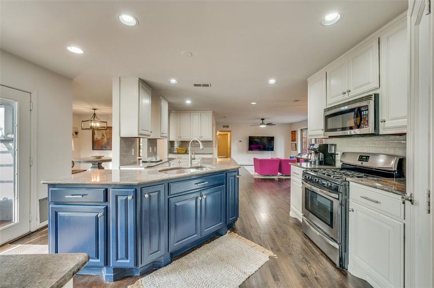 The best of old and new come together in this fresh renovation featuring solid oak tongue-and-groove hardwood floors throughout, new lighting, museum-smooth walls and ceilings, renovated bathrooms, all new exterior doors, and a redesigned kitchen with top-tier granite counters, subway-tile backsplash, and stainless-steel appliances.

The floor plan is ideal for a large family or multi-generational living, offering five bedrooms—including a split primary suite -three full baths, and two sizeable living areas. The separate home office includes a gas fireplace and windows on three sides that fill the room with natural light and offer views of both the front and back yards-ideal for the work-from-home parent who wants to keep an eye on the kids.

Tucked between Dallas’ renowned Disney Streets and Preston Hollow proper, this property is located in Dallas’ highly sought after private-school corridor,  on a quiet, tree-lined cul-de-sac in Preston Hollow West! For convenience  this home places you just a few blocks from the Northaven Trail and within a half-mile of the Episcopal School of Dallas, St. Monica, and nearby Central Market.

For commuters, the convenience is exceptional: 20 minutes to DFW Airport or Downtown Dallas; 10 minutes to Love Field airport or the Dallas Medical District; and only five minutes to the Dallas North Tollway, I-635 LBJ, or I-35E.