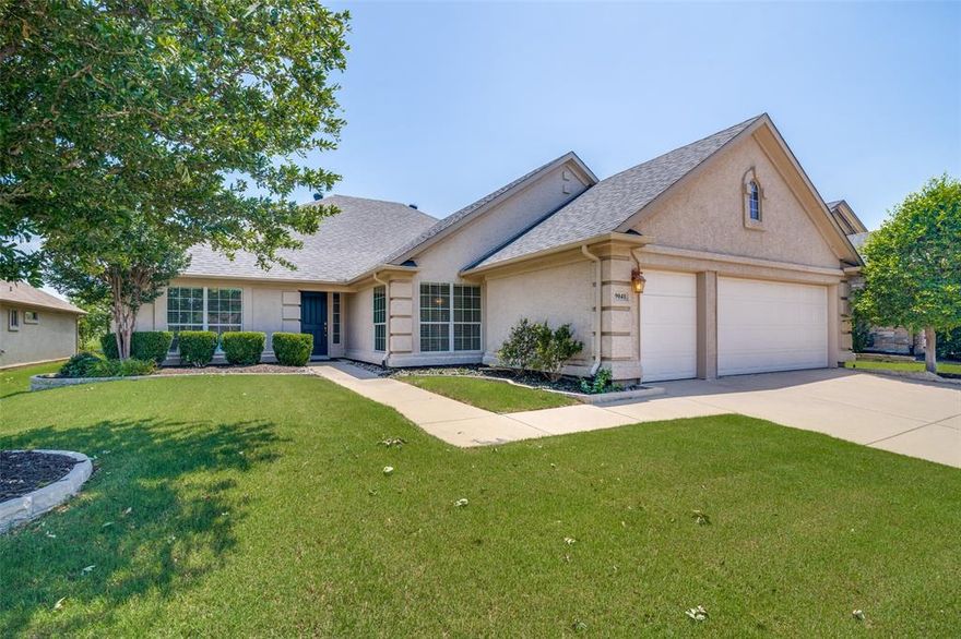 Looking for a Golf Course home?  This wonderful Palmera Model is for you. 2 Bedrooms, 2 Baths plus a spacious Den. The generous Living Room-Dining Room space is just right for entertaining, and flows out to a covered back patio which spans the entire width of the home.  Relax on the patio with its beautiful view, overlooking the Double-Fairway (1 North and 8 South Fairways). Convenience of a dedicated Golf Cart Garage will add to the fun. The Primary Bedroom can be your peaceful retreat, with its bay window overlooking the garden & golf course, light & bright bathroom, and large walk-in closet.  Cooking will be a breeze in the well-appointed kitchen with new appliances, cabinet pull-out drawers, and breakfast room.  
(2023) NEW Air Conditioner, Water Heater, Kitchen Appliances 
Covered back patio is approximately 48 x 9.5 feet.  
Robson Ranch is a 55+  Active Adult Community with Golf, Tennis, Two Swimming Pools, a Fitness Center & much more.
It's time to start your next adventure!