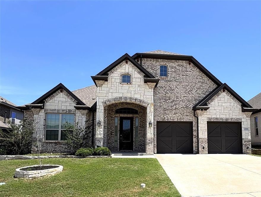 AMAZING custom home in sought after Chisolm Trail Ranch.  Custom built in 2020 this Sandlin home has all the extras; beautiful hand scraped wood flooring and ceramic tile in wet areas, plantation shutters, quartz counter top and coffee bar in kitchen, solid wood custom cabinets, huge kitchen pantry and abundant storage, 8 ft doors and crown molding, wood beamed ceiling in great room and dining area. Office area. Custom gas fireplace. Kitchen is perfect for your inner chef with gas cooktop and convection stainless oven. Outside, we have a 15 amp outlet in the garage and great front porch area. In your backyard enjoy entertaining on the extended covered patio with TV connection and plenty room for your BBQ grill or outdoor kitchen plans. Conveniently located just off the tollway and across from June W Davis Elementary School.
