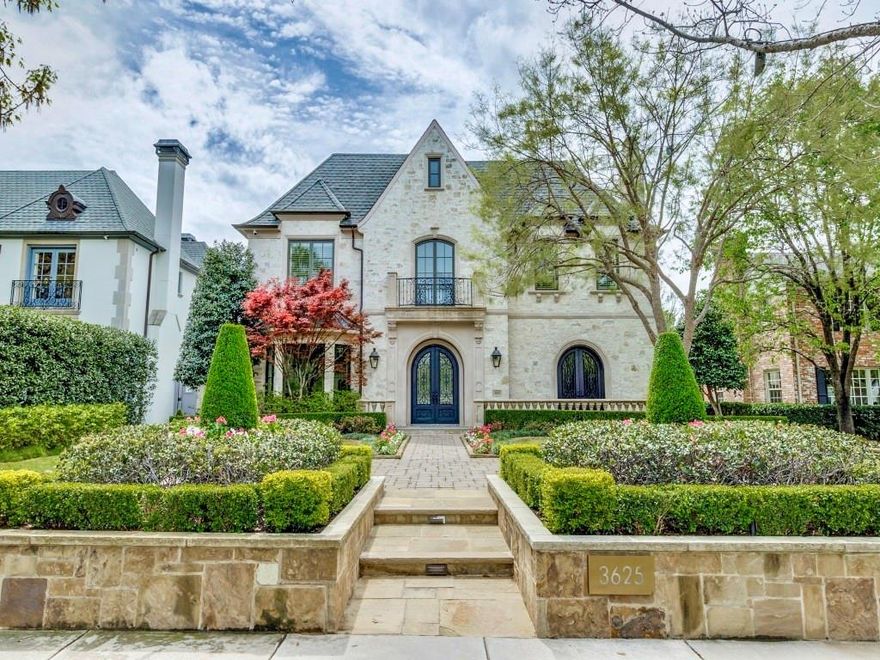 Nestled on the most prestigious street in University Park's fairway, this custom-built home blends modern luxury with practical living. With 5 bedrooms, 7 baths, and 7,330 sq. ft., it offers both comfort and sophistication. A circular drive leads to a grand two-story foyer with a sweeping staircase, limestone floors, and Venetian plastered walls. Graceful formals showcase wide-plank hardwoods, intricate molding, and large windows. An arched hallway opens to the casual living areas, including a family room with built-ins, a fireplace and french doors. The wet bar and wine room, with an adjacent vaulted space are perfect for entertaining, wine tastings, or a quiet study. The gourmet kitchen is the heart of the home, featuring a large island, sleek Neolith counters, high-end appliances, decorative lighting, a walk-in pantry, butler's bar, and a small office area. A pool bath and mudroom, lead to the private backyard oasis, complete with an updated pool, built-in grill, outdoor seating and cozy fireplace. Upstairs, the primary suite impresses with a sitting area, fireplace and separate his-and-her baths with walk-in closets. Three additional en-suite bedrooms, plus a laundry, linen closet, media and exercise room, complete the second level. A 5th bedroom or playroom occupies the third floor, along with walk-in attic space. Situated on a 70 x 170 lot, this home is just minutes from top-rated schools, parks, and city amenities making it a perfect blend of luxury and location.